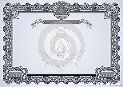 Masonic symbols on a blank letterhead for creating documents. Stock Photo