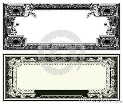 Blank banknote layout Vector Illustration