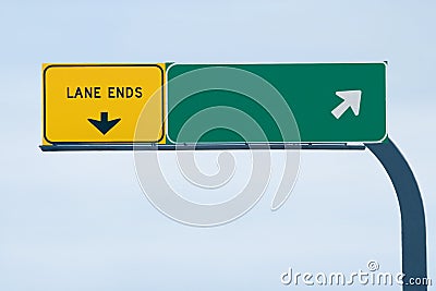 Blank freeway sign Stock Photo