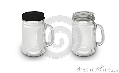 Empty vintage mason Jar mug Stock Photo