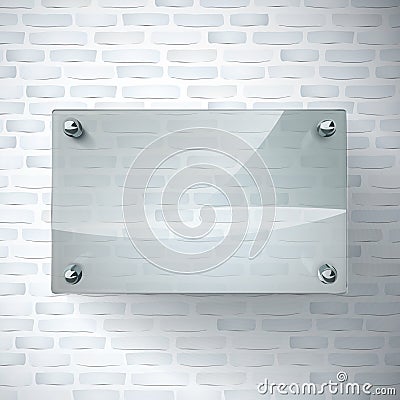 Blank glass plate Vector Illustration