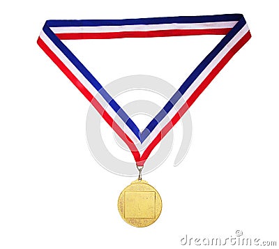 Blank gold medal Stock Photo