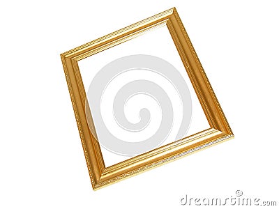 Blank Gold Picture Frame Stock Photo