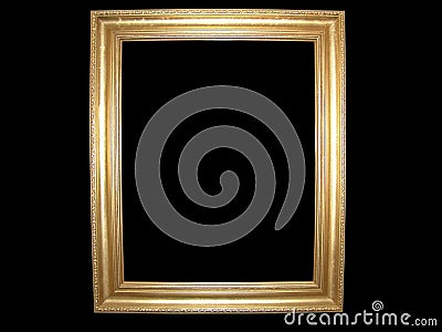 Blank Gold Picture Frame Stock Photo