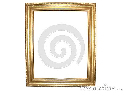 Blank Gold Picture Frame Stock Photo