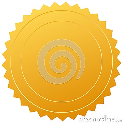 Blank gold seal Vector Illustration