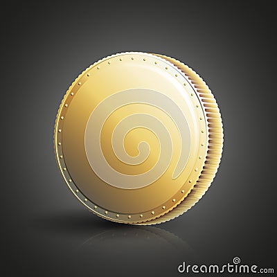 Blank golden coin Vector Illustration