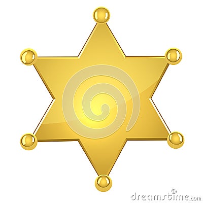 Blank golden sheriff star Vector Illustration