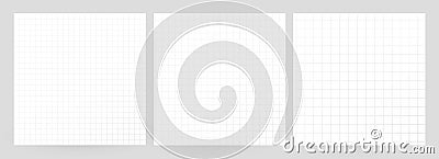 Blank graph paper sheets with grid pattern, ideal for mathematics, sketching, engineering, planning. Perfect for school Vector Illustration