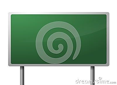 Blank green highway sign Stock Photo