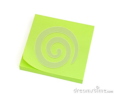 Blank Green Post-it Note Stock Photo