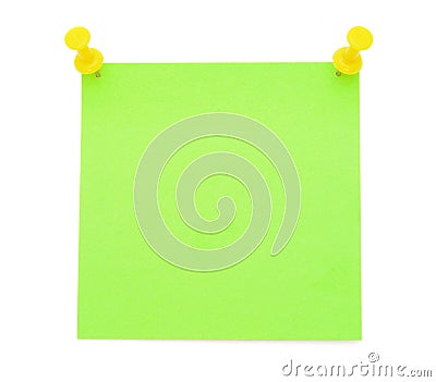 Blank green post-it note Stock Photo