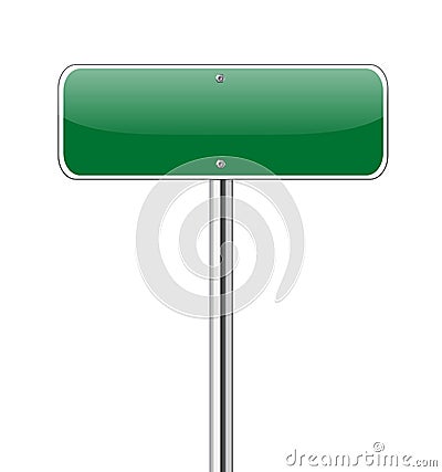 Blank Green Road Sign Vector Illustration