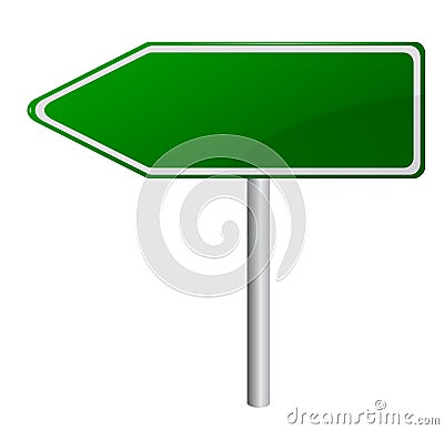 Blank Green Road Sign Vector Illustration