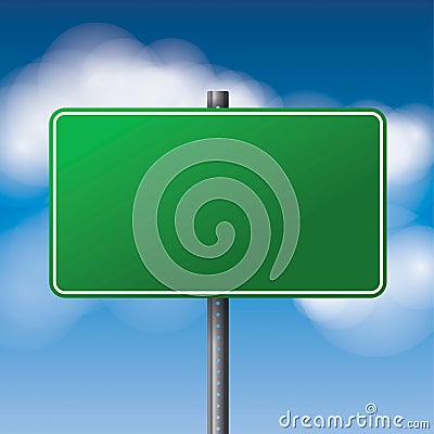 Blank Green Road Sign Illustration Vector Illustration