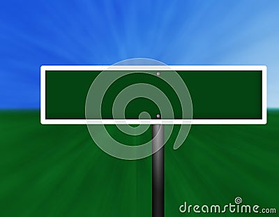 Blank Green Street Sign Stock Photo