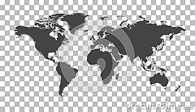 Blank grey political world map. Worldmap Vector template for web Vector Illustration