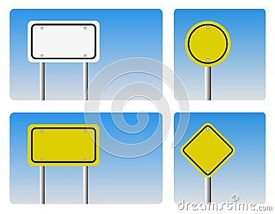 Blank guidepost sign Cartoon Illustration