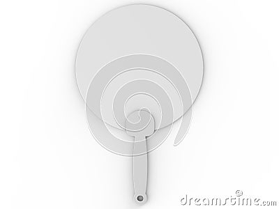 Blank Hand Held Plastic Fan for branding. 3d render illustration. Cartoon Illustration