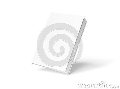 Blank hardcover book mockup floating on white 3D rendering Stock Photo