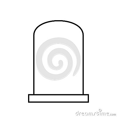 Blank headstone outline icon. Stock Photo