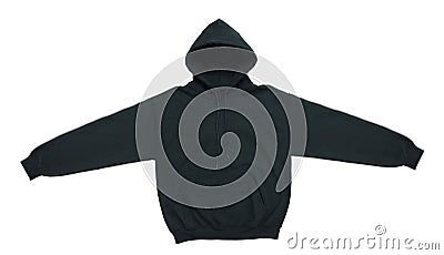 Blank hoodie sweatshirt color black front view Stock Photo