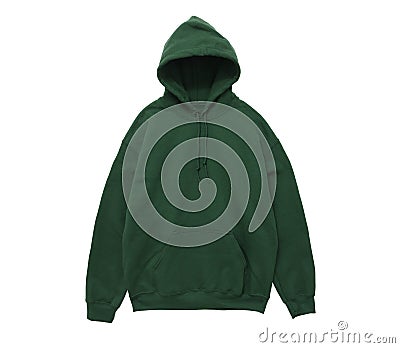 Blank hoodie sweatshirt color green front view Stock Photo