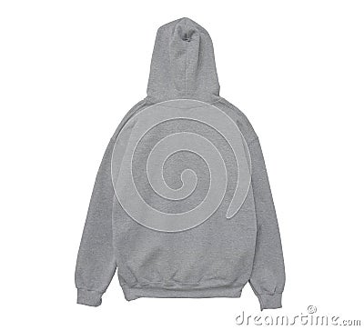 Blank hoodie sweatshirt color grey back view Stock Photo