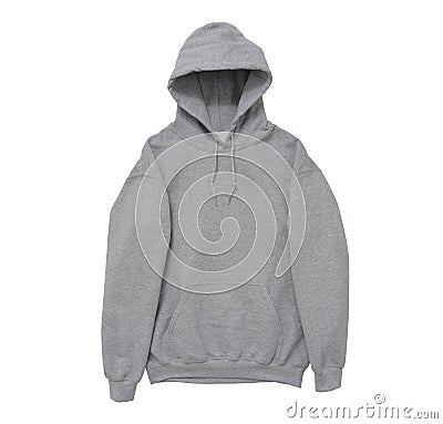 blank hoodie sweatshirt color grey front arm view Stock Photo