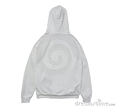 blank hoodie sweatshirt color white back view Stock Photo