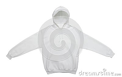 Blank hoodie sweatshirt color white front view Stock Photo