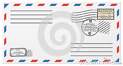 Blank Horizontal Postal Envelope Template Vector Illustration