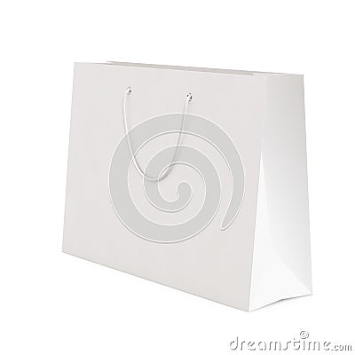 a blank image of a Landscape Paper Bag isolated on a white background Stock Photo