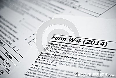 Blank income tax forms. American 1040 Individual Income Tax return form. Editorial Stock Photo
