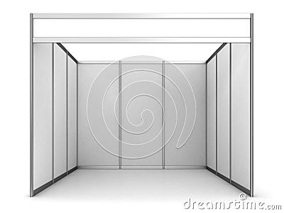 Blank Indoor Exhibition Trade Booth Stock Photo