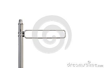 The blank information sign on the pole from aluminium. Stock Photo