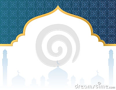 Blank islamic background with mosque Vector Illustration