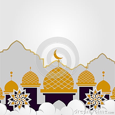 Blank islamic cover template concept design background Vector Illustration