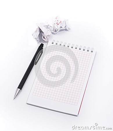 Blank isolated notepad with clipping path Stock Photo