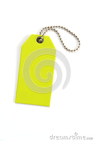 Blank label (tag) tied with stringon white background. Price tag Stock Photo