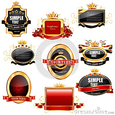 Blank labels and emblems Vector Illustration