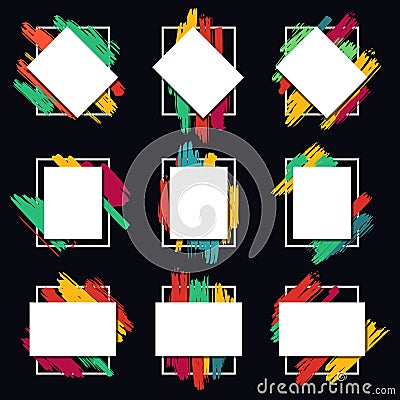 Blank Labels and frames collection, stickers and banners for your design. Vector Illustration