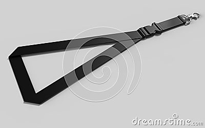 Blank Lanyard with metal snap hook and detachable plastic buckle. Cartoon Illustration