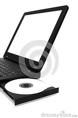 Blank Laptop (Complete Screen) Stock Photo