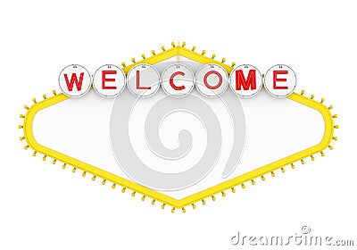 Blank Las Vegas Welcome Sign Isolated Stock Photo