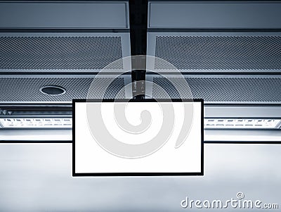 Blank LCD Screen display mock up in Subway station Stock Photo