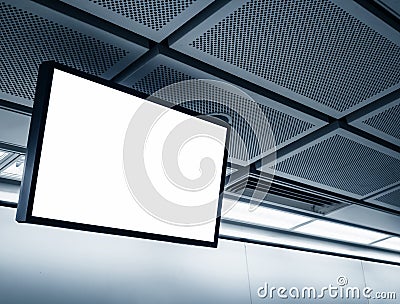 Blank LCD Screen display in Subway station Stock Photo