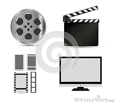 A blank LCD screen, plasma displays or TV to your design. Vector Illustration