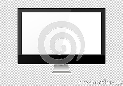 A blank LCD screen, plasma displays or TV to your design. Vector Illustration