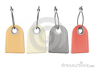 Blank leather tags Stock Photo
